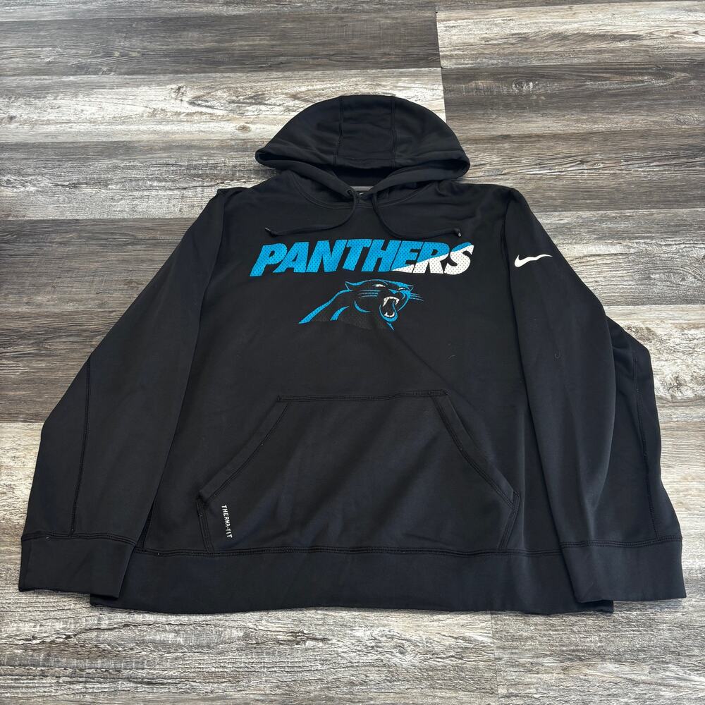 Nike Black Hoodie with Blue Panthers Graphic